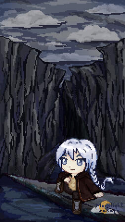 Nona in stormy cliffs for @SuspiciousStare